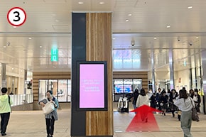 エスカレーターを下ります。