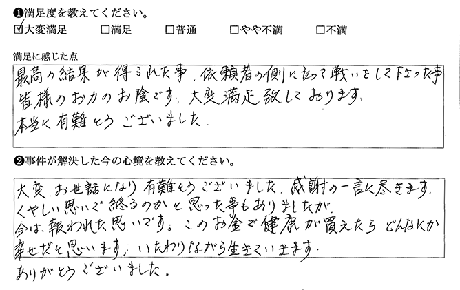 最高の結果が得られました