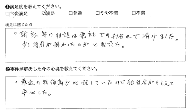 相談は電話で済みました