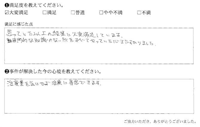 思っていた以上の結果に大変満足しています