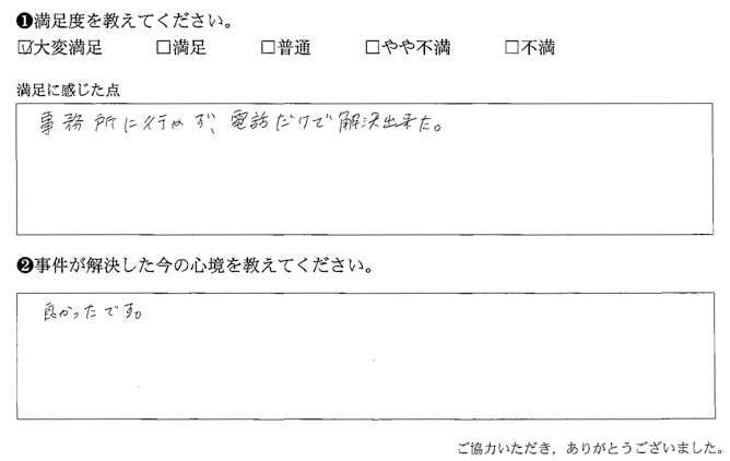 原因も分かり、安心して生活ができるようになったので嬉しく思います