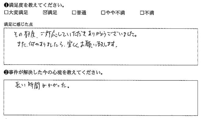 その都度、対応していただけました