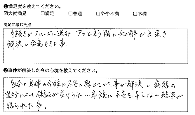 アッという間に和解が出来ました