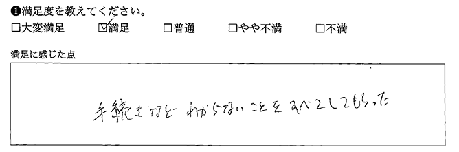 わからないことをすべてしてもらいました