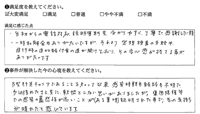 気持ちが晴れたと感じています