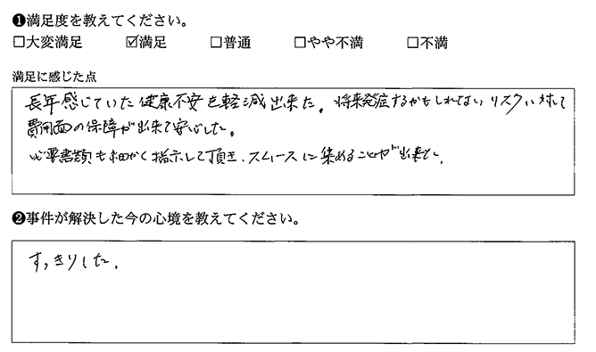 スムースに進めることが出来ました