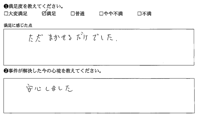 ただおまかせするだけでした