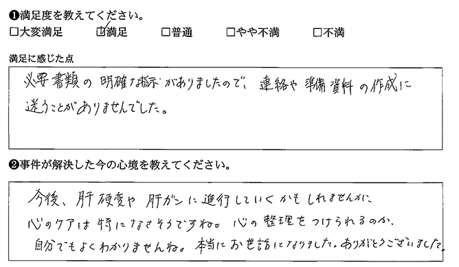 連絡や資料で迷うことがありませんでした