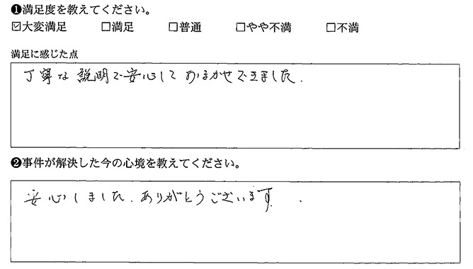 安心しておまかせできました