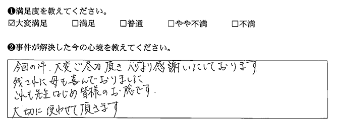 大変ご尽力頂き感謝しております