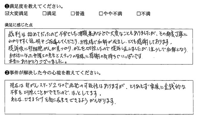 お陰様で和解が成立し、感謝です
