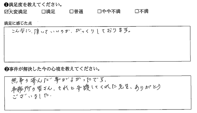 こんなに頂いていいのかとびっくりしました