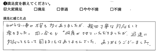 困ることはありませんでした