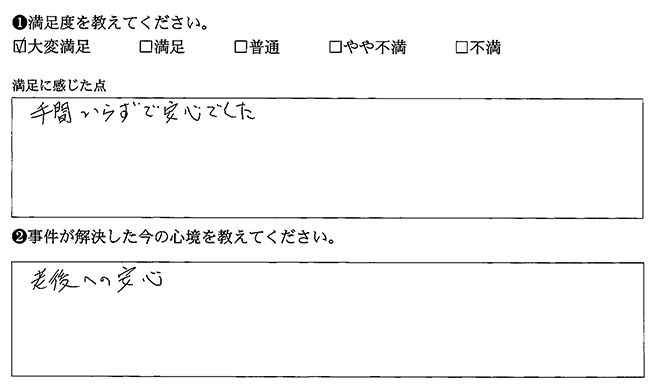 手間いらずで安心でした