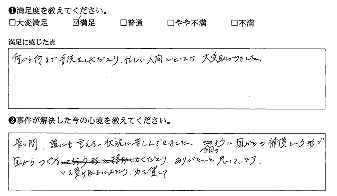 力を貸してくださりありがたかったです