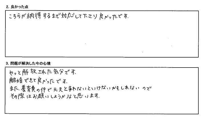 やっと解放された気分です