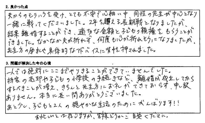 先生方の励ましや具体的なアドバイスに背中を押されました。