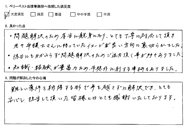 元々弁護士さんに持っていたイメージが良い方向に裏切られました