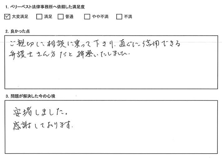 すぐに信用できる弁護士さん方だと拝察いたしました